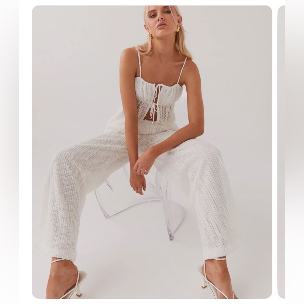 NWT Pepper Mayo white knit pants size M-L